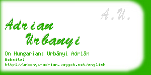 adrian urbanyi business card